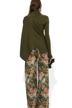 Marques ' Almeida GREEN FLORAL BROCADE BOYFRIEND TROUSERS-Women Bottoms|Bottoms