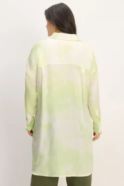 Marques ' Almeida GREEN TIE-DYE SATIN SHIRT-Women Tops|M'a X Everlane
