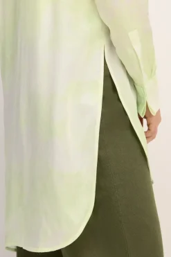 Marques ' Almeida GREEN TIE-DYE SATIN SHIRT-Women Tops|M'a X Everlane