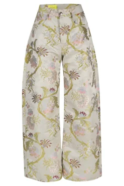 Marques ' Almeida SATIN BROCADE BOYFRIEND TROUSERS-Women Bottoms