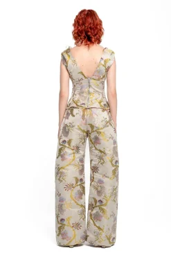 Marques ' Almeida SATIN BROCADE BOYFRIEND TROUSERS-Women Bottoms