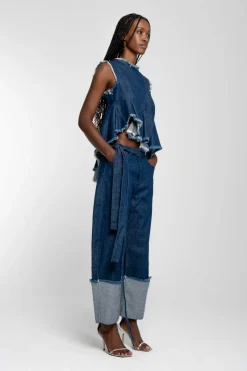 Marques ' Almeida ROLL UP TROUSERS WITH BELTS-Women Bottoms|Denim