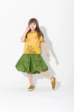 Marques ' Almeida KHAKI AND ORANGE SPLATTERED LOGO T-SHIRT-Kids Jersey|Tops