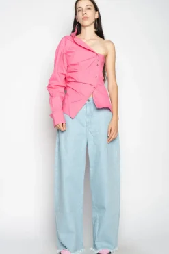 Marques ' Almeida LIGHT BLUE BOYFRIEND TROUSERS-Women Bottoms|Denim