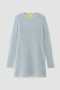 Marques ' Almeida LIGHT BLUE MESH KNIT LONG JUMPER-Women Knitwear|Tops