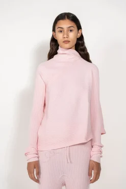 Marques ' Almeida LIGHT PINK DRAPED JUMPER IN MERINO KNIT-Women Knitwear|Tops