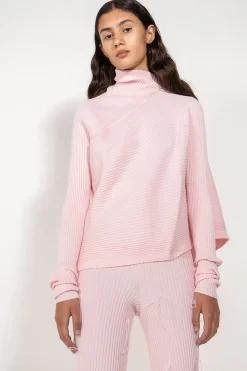 Marques ' Almeida LIGHT PINK DRAPED JUMPER IN MERINO KNIT-Women Knitwear|Tops