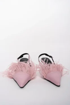 Marques ' Almeida LIGHT PINK FEATHER SLING BACKS- Shoes