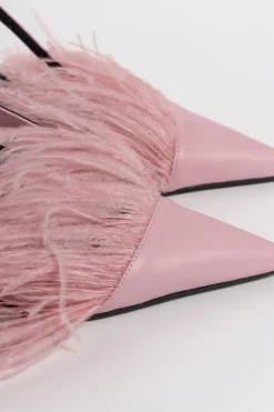 Marques ' Almeida LIGHT PINK FEATHER SLING BACKS- Shoes