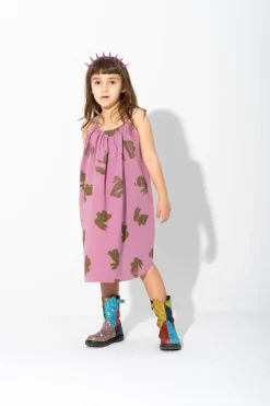 Marques ' Almeida AND GREEN BUNNY PRINT STRAPPY DRESS-Kids Dresses