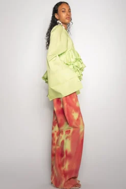 Marques ' Almeida LIME AND RED TIE DYE BOYFRIEND TROUSERS-Women Bottoms|Denim