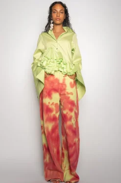 Marques ' Almeida LIME AND RED TIE DYE BOYFRIEND TROUSERS-Women Bottoms|Denim