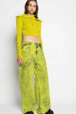 Marques ' Almeida MERINO WOOL KNITTED CROPPED TOP WITH BIG COLLAR-Women Tops|Knitwear