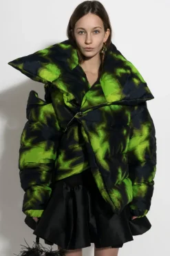 Marques ' Almeida LIME TIE DYE M'A PUFFER JACKET-Women Outerwear