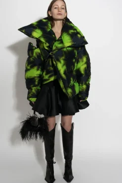 Marques ' Almeida LIME TIE DYE M'A PUFFER JACKET-Women Outerwear