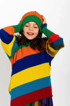 Marques ' Almeida MULTI STRIPES MERINO KNIT BEANIE-Kids Accessories|Knitwear
