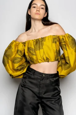 Marques ' Almeida FLORAL OFF SHOULDER TOP-Women Tops