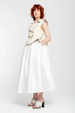 Marques ' Almeida CINCHED OPEN NECK LEATHER BIKER VEST- Bridal