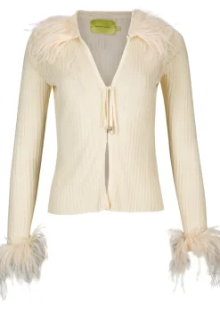 Marques ' Almeida VISCOSE KNITTED TOP WITH FEATHERS-Women Tops|Knitwear