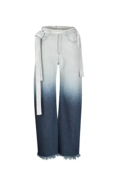 Marques ' Almeida OMBRE DENIM BOYFRIEND JEANS WITH BELTS-Women Bottoms|Denim