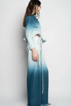 Marques ' Almeida OMBRE DENIM BOYFRIEND JEANS WITH BELTS-Women Bottoms|Denim