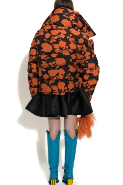 Marques ' Almeida ORANGE FLORAL M'A PUFFER JACKET-Women Outerwear