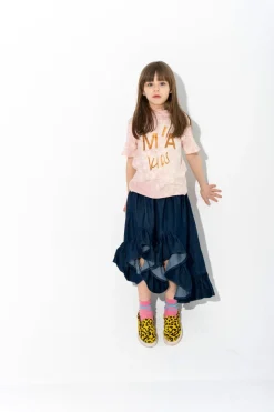 Marques ' Almeida PINK AND BEIGE SPLATTERED LOGO T-SHIRT-Kids Jersey|Tops