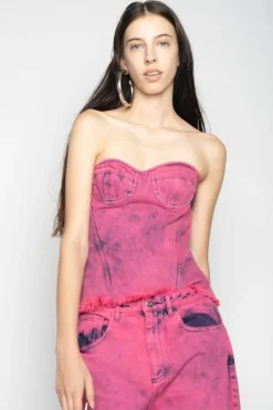 Marques ' Almeida PINK BRA CUP CORSET-Women Tops|Denim