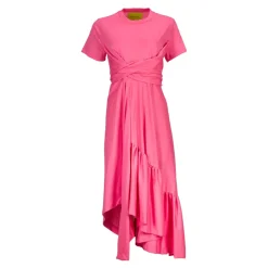 Marques ' Almeida PINK CROSS WAIST DRAPE T-SHIRT DRESS-Women Dresses|Dresses