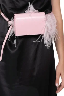 Marques ' Almeida PINK FEATHER BELT BAG- Accessories
