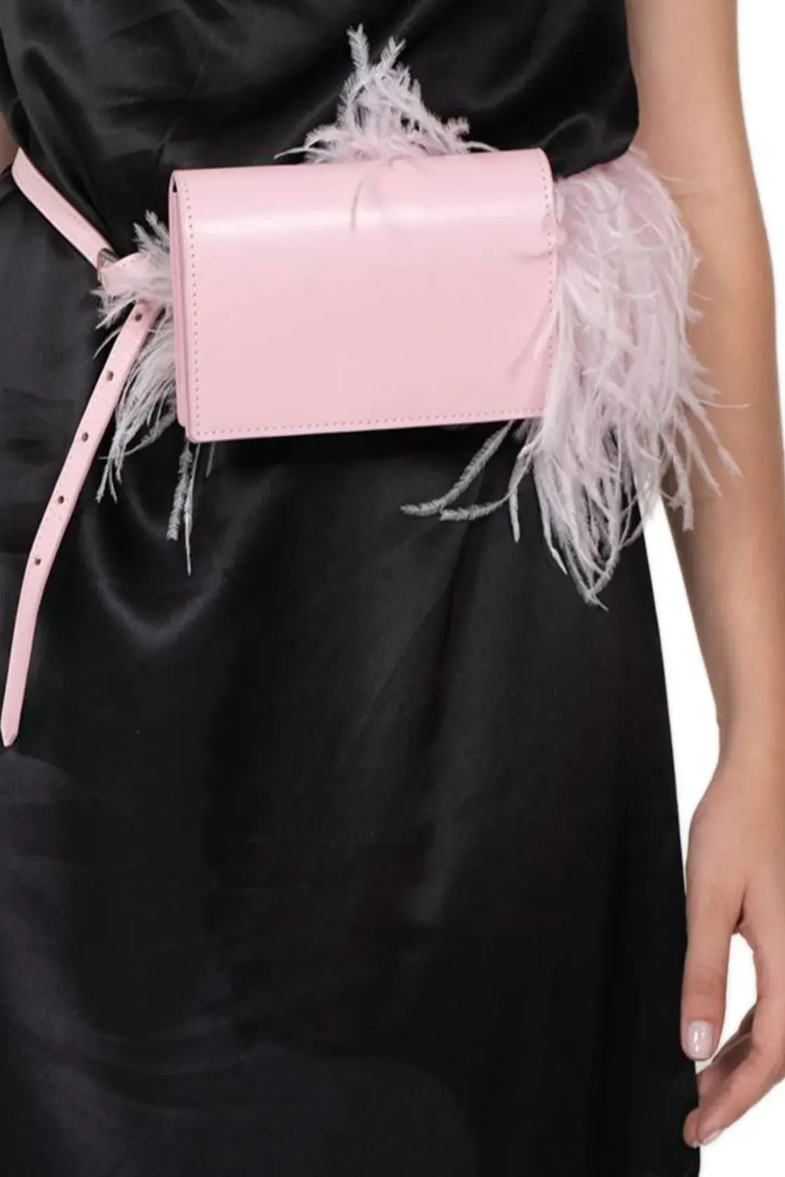 Marques ' Almeida PINK FEATHER BELT BAG- Accessories
