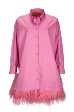 Marques ' Almeida FEATHER HEM SHIRT DRESS-Women Dresses|Tops