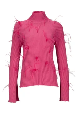 Marques ' Almeida MERINO FITTED FEATHER TURTLENECK-Women Tops|Knitwear