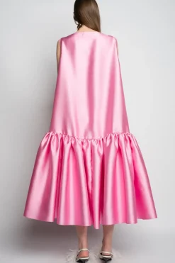 Marques ' Almeida PINK MIDI SLEEVELESS PUFF HEM DRESS-Women Dresses|Dresses