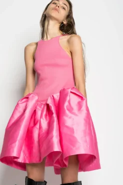 Marques ' Almeida PINK MINI DRESS WITH TANK TOP SCOOPED-Women Dresses