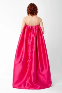 Marques ' Almeida PINK PLEATED STRAPLESS TOP WITH LONG BACK-Women Tops|Tops