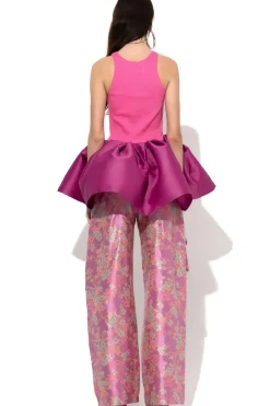 Marques ' Almeida PINK TANK TOP WITH PEPLUM-Women Tops|Tops