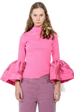 Marques ' Almeida TURTLENECK PUFF SLEEVE TOP-Women Tops