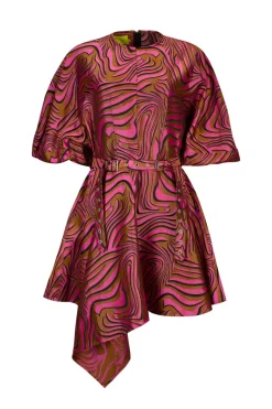 Marques ' Almeida ZEBRA BROCADE BALLOON SLEEVE DRESS-Women Dresses|Dresses