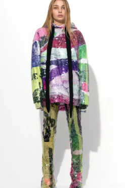 Marques ' Almeida PRINTED SEQUIN HOODIE-Women Tops|Tops