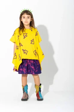 Marques ' Almeida PURPLE AND SPLATTERED FLEECE SKIRT-Kids Jersey|Bottoms