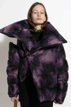Marques ' Almeida PURPLE TIE DYE M'A PUFFER JACKET-Women Outerwear