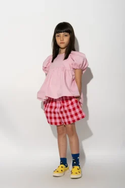 Marques ' Almeida RED AND PINK GINGHAM BOXER SHORTS-Kids Bottoms
