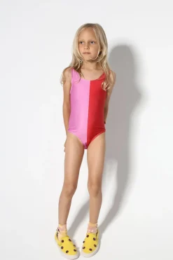 Marques ' Almeida RED AND PINK SWIMSUIT-Kids Swimwear|Bottoms