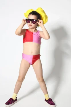 Marques ' Almeida RED AND PINK SWIMWEAR BIKINI SET-Kids Swimwear
