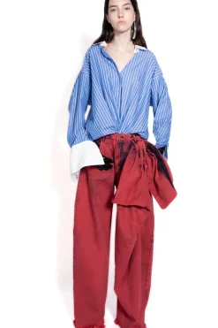 Marques ' Almeida BOYFRIEND TROUSERS WITH BIG BOW-Women Denim|Bottoms