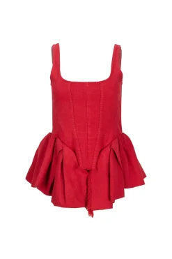 Marques ' Almeida CORSET WITH PLEATED HIP PANELS-Women Tops|Denim