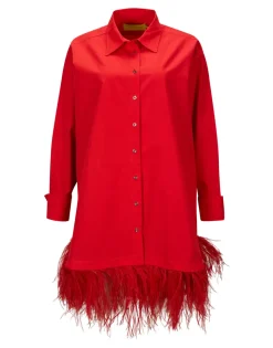 Marques ' Almeida FEATHER HEM SHIRT DRESS-Women Dresses|Tops