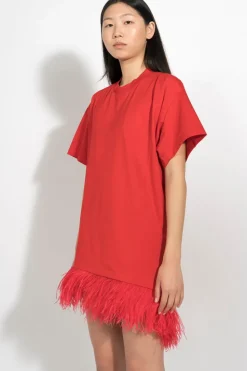 Marques ' Almeida FEATHER HEM T-SHIRT DRESS-Women Tops|Dresses