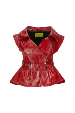 Marques ' Almeida LEATHER BIKER VEST-Women Outerwear|Tops